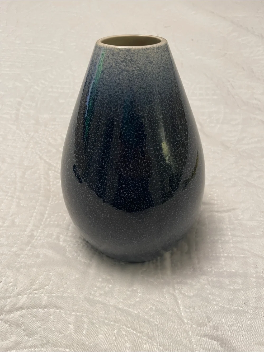 LIKE NEW House Beautiful Blue Sandstone Cool Ceramic Vase Tear Drop Shape
